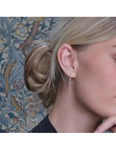 Siersbøl | 8kt. guldørestikker kors m/cz