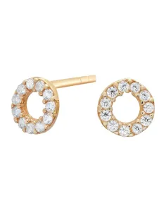 SIERSBØL | 8kt. guldørestikker cirkel m/cz