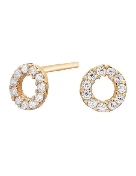 SIERSBØL | 8kt. guldørestikker cirkel m/cz