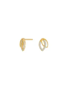 Siersbøl ørestikker i 8 kt. guld med cz 9 x 7 mm