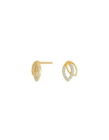 Siersbøl ørestikker i 8 kt. guld med cz 9 x 7 mm