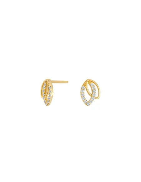 Siersbøl ørestikker i 8 kt. guld med cz 9 x 7 mm