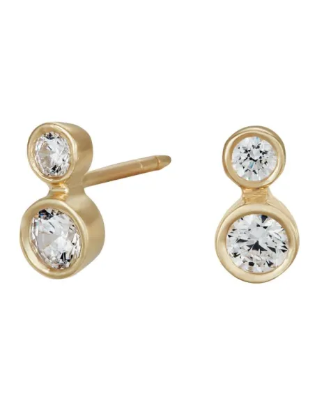 SIERSBØL | 8kt. guldørestikker m/cz i rørfatning