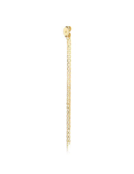 Ocean Ear Chain 01 – 18K guldbelagt sølvørekæde med ferskvandsperler, 5 cm lang