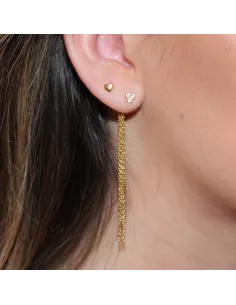 Ocean Ear Chain 01 – 18K guldbelagt sølvørekæde med ferskvandsperler, 5 cm lang 2
