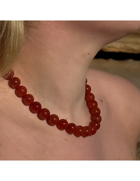 SOÏ | Faro Rød Jade | Krystal halskæde