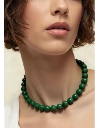 SOÏ | Faro Grøn Jade | Krystal halskæde