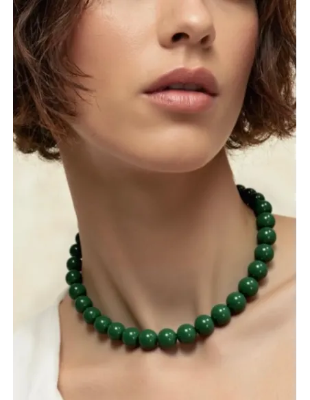 SOÏ | Faro Grøn Jade | Krystal halskæde