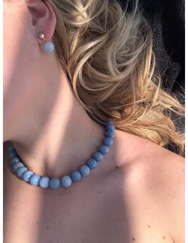 SOÏ | Faro Aquamarin | Krystal halskæde