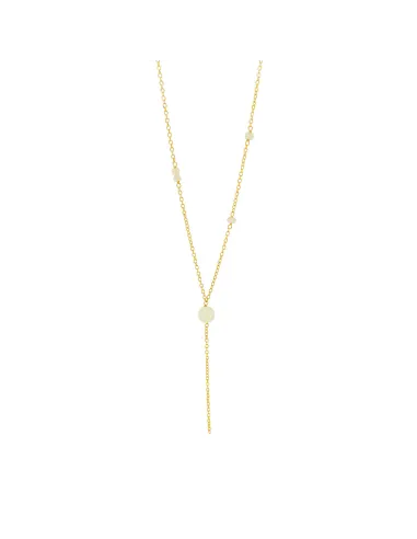 SUSANNE FRIIS BJØRNER | Guldbelagt sølv Y-halskæde med limegrønt serpentinvedhæng