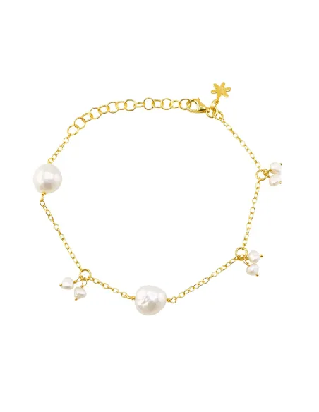 SUSANNE FRIIS BJØRNER | Armbånd forgyldt med hvide ferskvandsperler