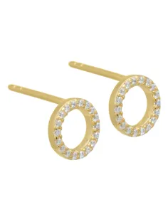 Ørestikker med 3 mm. hvide ferskvandsperler i bezel fatning.