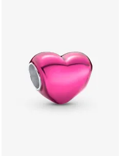 PANDORA | Metallisk Pink Hjerte Charm Sterlingsølv