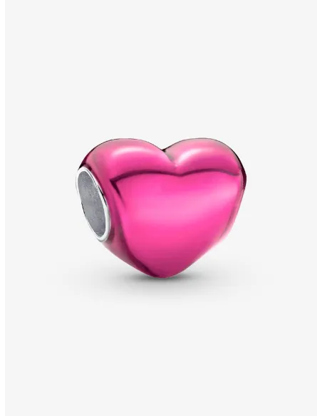 PANDORA | Metallisk Pink Hjerte Charm Sterlingsølv PANDORA | Metallisk Pink Hjerte Charm Sterlingsølv