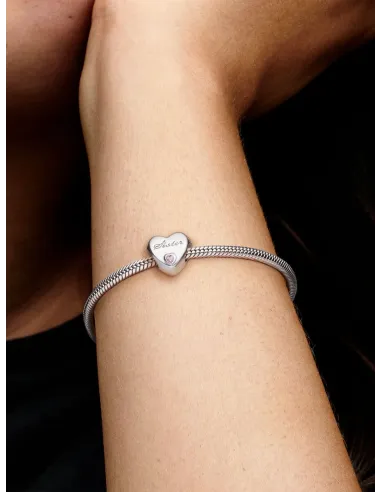 PANDORA | Søster Hjerte Charm Sterlingsølv