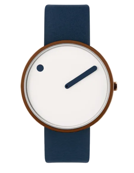 PICTO | 40 mm / Cream Dial / Midnight Blue leather strap