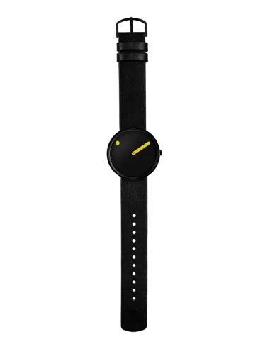 PICTO | 40 mm / Black dial / Black leather strap