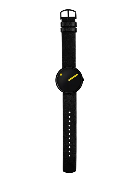 PICTO | 40 mm / Black dial / Black leather strap