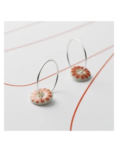 Scherning | BLOOM øreringe, stor · CORAL RED