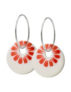 Scherning | BLOOM øreringe, stor · CORAL RED