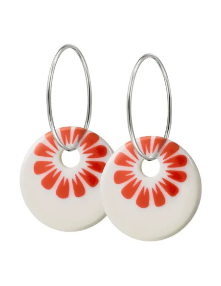 Scherning | BLOOM øreringe, stor · CORAL RED
