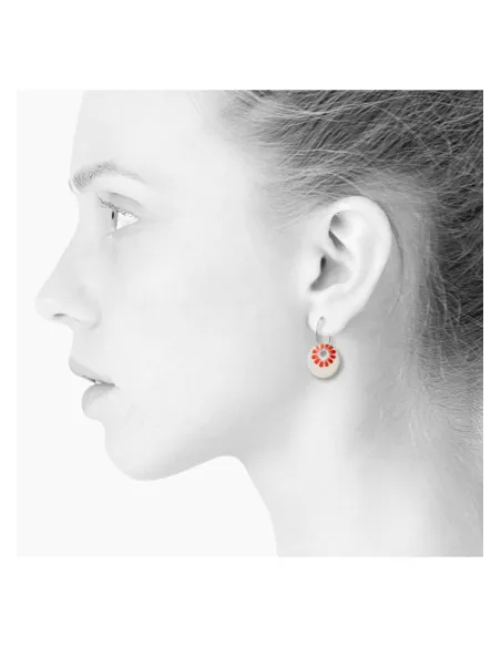 Scherning | BLOOM øreringe, stor · CORAL RED