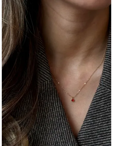 Soï | Aya Rød Agate Krystal Halskæde