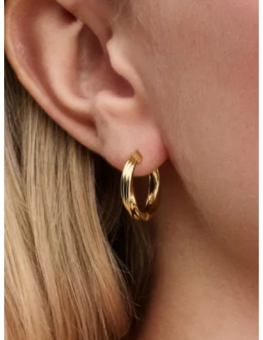 Pandora | Snoede Creoler 14 kt. guldbelægning