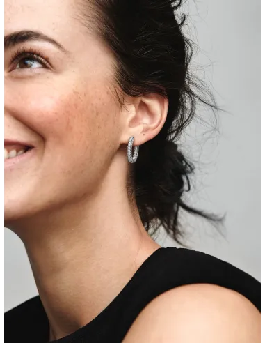 Pandora | Pandora Timeless Pavé Enkeltrække Creoler Sterlingsølv