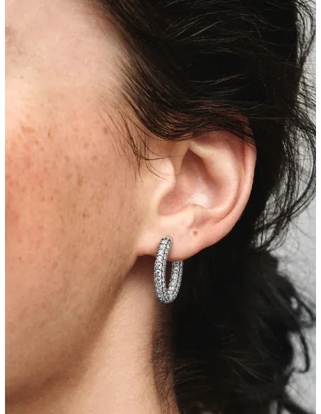 Pandora | Pandora Timeless Pavé Enkeltrække Creoler Sterlingsølv Pandora | Pandora Timeless Pavé Enkeltrække Creoler Sterlingsølv