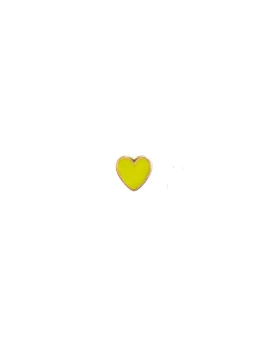 STINE A | Petit Love Heart Neon Yellow Enamel Earring - Single