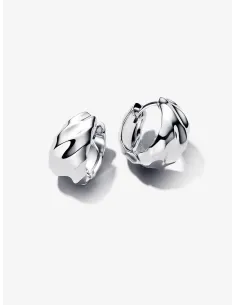Pandora | Rillede Små Creoler Sterlingsølv