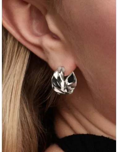 Pandora | Rillede Små Creoler Sterlingsølv