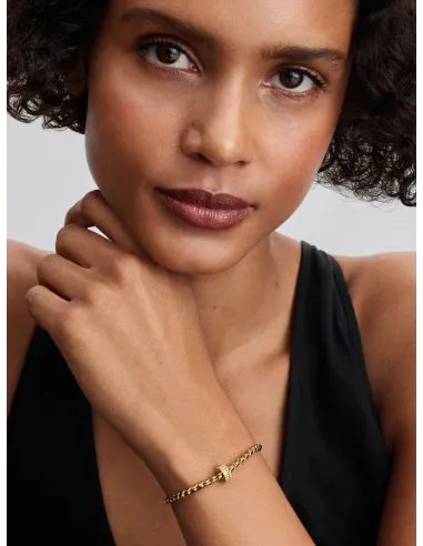 PANDORA | Rillet Klemmeled 14 kt. guldbelægning