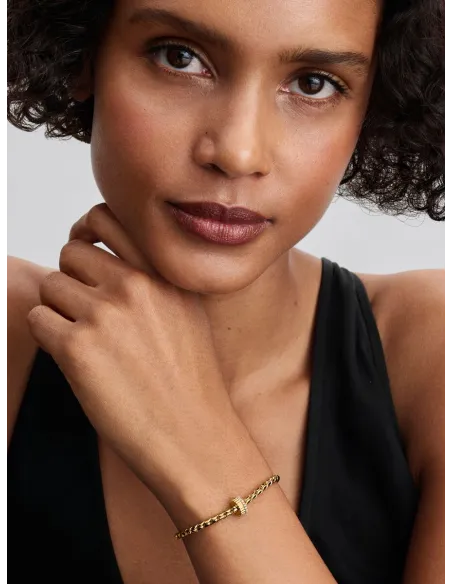 PANDORA | Rillet Klemmeled 14 kt. guldbelægning PANDORA | Rillet Klemmeled 14 kt. guldbelægning