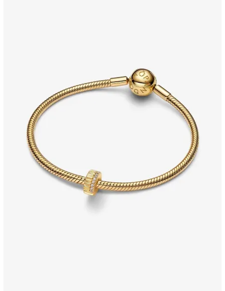 PANDORA | Rillet Klemmeled 14 kt. guldbelægning PANDORA | Rillet Klemmeled 14 kt. guldbelægning