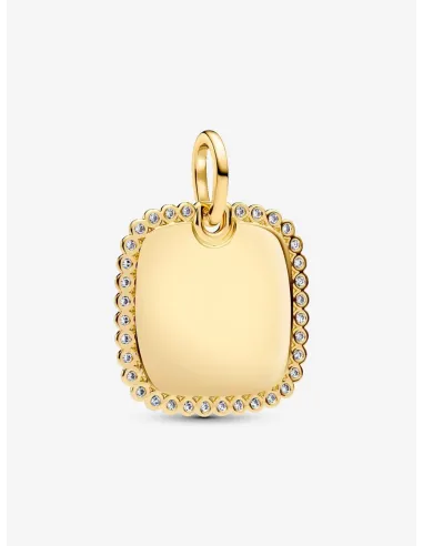 PANDORA | Firkantet Tag Vedhæng til Indgravering 14 kt. guldbelægning