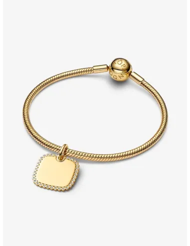 PANDORA | Firkantet Tag Vedhæng til Indgravering 14 kt. guldbelægning