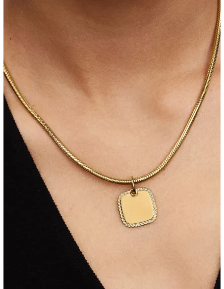 PANDORA | Firkantet Tag Vedhæng til Indgravering 14 kt. guldbelægning PANDORA | Firkantet Tag Vedhæng til Indgravering 14 kt. guldbelægning