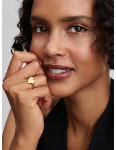 Pandora | Indgraverbar Hjertering 14 kt. guldbelægning