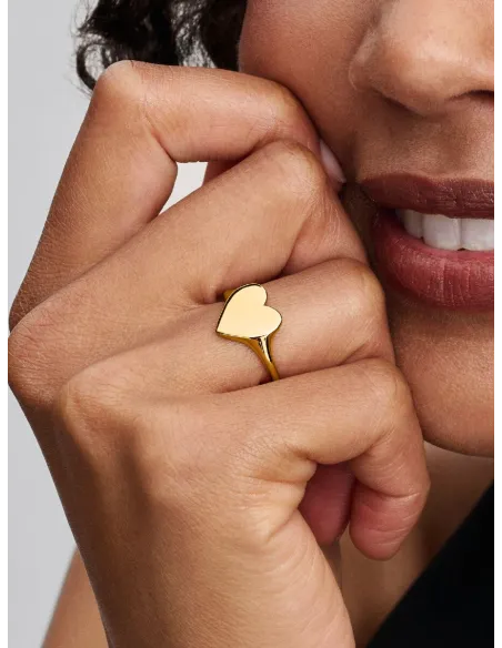 Pandora | Indgraverbar Hjertering 14 kt. guldbelægning Pandora | Indgraverbar Hjertering 14 kt. guldbelægning