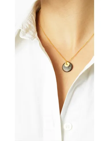 Scherning | SPLASH duo halskæde, 45 cm · BLACK/GOLD