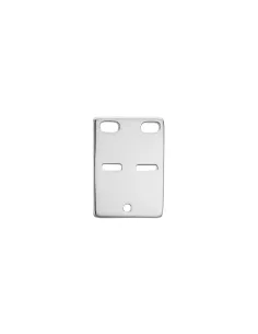 Siersbøl ID-plade vedhæng i rhodineret sølv 20 x 14 mm