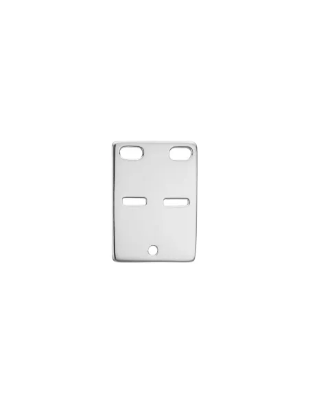 Siersbøl ID-plade vedhæng i rhodineret sølv 20 x 14 mm