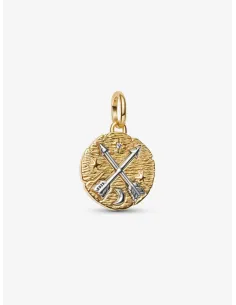 PANDORA | Krydsende Pile Medaljoncharm Sterlingsølv, 14 kt. guldbelægning