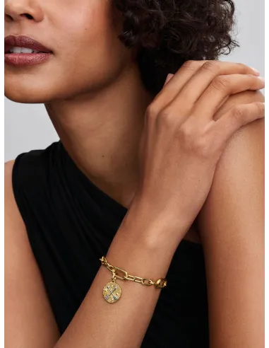 PANDORA | Krydsende Pile Medaljoncharm Sterlingsølv, 14 kt. guldbelægning