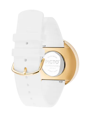 PICTO | 40 mm / hvid urskive / hvid silikonerem