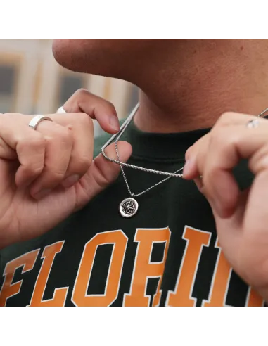 SAMIE | Compass - Halskæde Oxideret Stål