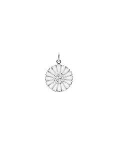 LUND COPENHAGEN | Marguerit vedhæng 18mm hvid emalje