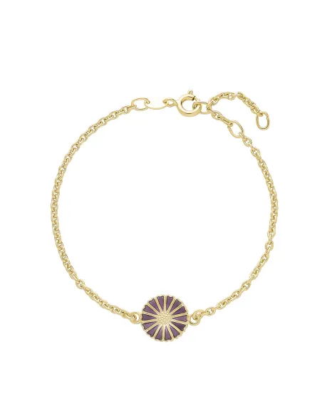 LUND COPENHAGEN | Marguerit armbånd 1x11 mm med lilla emalje